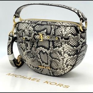 Michael Kors Emilia Natural Half Moon Crossbody